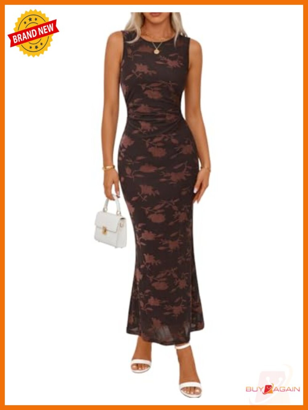 MEROKEETY Women's Sleeveless Bodycon Maxi Dress Formal Wedding Guest